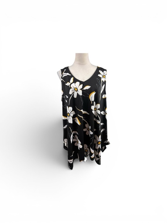 Jules & Leopold Tops - Jules & Leopold Black Tunic with White and Yellow Floral print size 1X